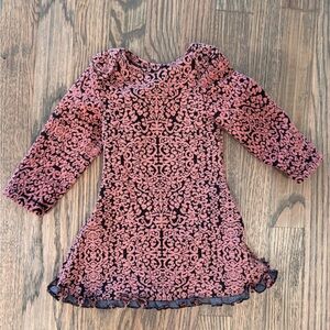 Little Loaves & Fishes Pink and Black Patterned Dress size 12 mo